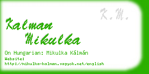 kalman mikulka business card