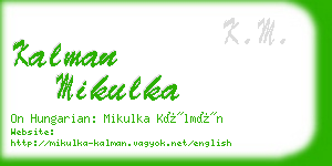 kalman mikulka business card